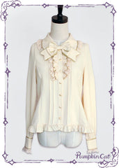 Pumpkin Cat - Gold Trim Long Sleeve Lolita Blouse
