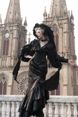 Muppet Mind Ben - Oracle - Gothic Lolita Mermaid Long Drape Skirt with Fishbone Corset