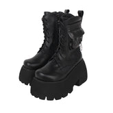 Angelic imprint - Gothic Lolita Black Leather Platform Shoes