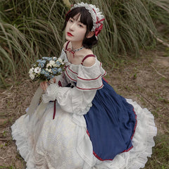 With Puji~Snow White - Lolita Flounce Hemline OP Dress