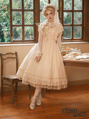 BittterSweet - Vintage Lolita OP Dress Old School Lace Long Dress