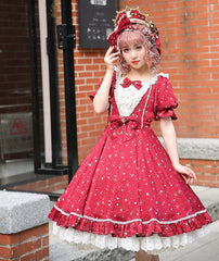Strawberry Witch - Midsummer Star - Silver Foil Printing Lolita OP Dress
