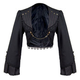 Mr. Yi's Steam Continent - Gothic Lolita Cardigan Long Sleeve Black Short Jacket