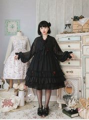 Sakurada Fawn - Spring Breeze - Plus Size Spring Lolita JSK Dress with Rose Decoration