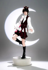 Princess Chronicles - Hare Hunter - Vintage Red Ouji Suit With Bunny Ear Hooded Jacket