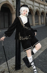 LizBird - Tomorrow Song - Ouji Lolita Loose Sweater and A-line Shorts