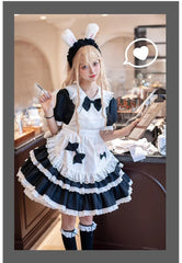 OCELOT - Leopard Bunny - Classic Maid Lolita OP with Apron and KC