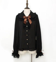 Pumpkin Cat - Chocolate Heart - Sweet Lolita Long Sleeve Blouse Multicolors