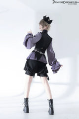 Princess Chronicles - Rabbit Hunt 2.0 - Ouji Lolita Retro Cool Purple Shirt & Shorts Set