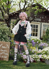 CastleToo - Candy Shop - Ouji Lolita Vest Outfit With Patchwork Design/Bow Details
