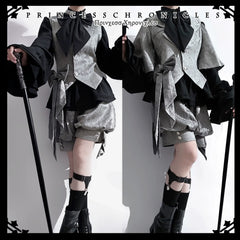 Princess Chronicles - Rabbit Hunting Glacier Gray - Vintage Lolita Grey Coat Kawaii Rabbit Ear Set