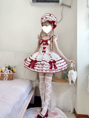 Sakurahime - Velour Love - Princess Sweet Lolita JSK Dress, Tiered Ruffles