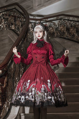 Nn Star - Dragon Bone Lily - Bone Printed Bust-Supporting Gothic Lolita JSK