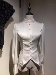 LetterfromGod - Night Guardian - Acetate Ouji Lolita Shirt With Split Hem/Adjustable Strap