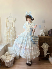 Uncle's Workshop - Veronica Spring Tea - Plate Printed Sweet Lolita Dress
