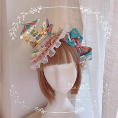 Cat Box - Night Party - Kawaii Lolita Small Top Hat KC Headdress