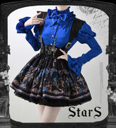 Nn Star - Dragonbone Lily - Gothic Lolita Satin Shirt with Vintage Julie Sleeves