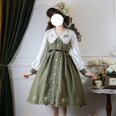 EESSILY - Window Rose - Classic Lolita OP Front Buttoned Embroidery Lolita Dress