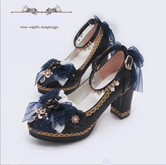 One Night - Bright PU Wedding Lolita Thick High Heels