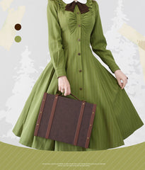 Forest Wardrobe - Winter Lolita Classic Front Open Stripe OP