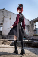 Princess Chronicles - Red and Black 4.0 - Ouji Lolita Shorts Outfit Long Vest Prince Blouse