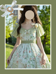 EESSILY - The Rose Dowry - Daily Cotton Lolita OP Dress V-neck Dress