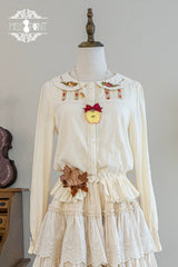 Miss Point - Chubby Fox in the Forest - Sweet Lolita Shirt Embroidered Collar Customized Blouse