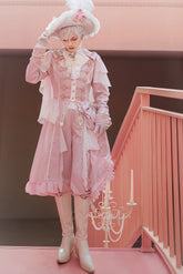 Immortal Thorn - Immortal Glass Castle - Ouji Lolita Handsome Prince Style Pink Long Coat