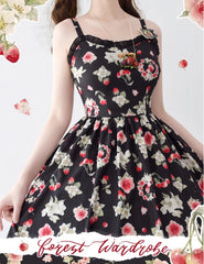 Forest Wardrobe - Summer Berry Picture Book - Floral Printed Classic Lolita JSK Dress
