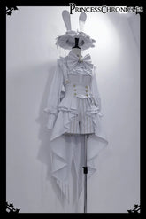 Princess Chronicles - Rabbit Theater White Moonlight - Ouji Lolita Shorts Set Corset and Rabbit Hat Accessory