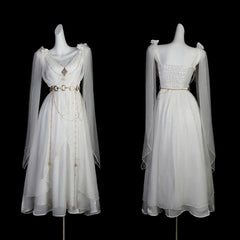 Cornfield Lolita - Divine - Elegant Greek Mythology Style Lolita JSK Irregular Hem White JSK Dress