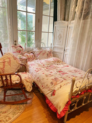 Drunke - Small Apple - Sweet Retro Print Lolita 4-Piece/3-Piece Bedding Set
