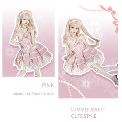 OCELOT - Sweety Gummy - Sweet Lolita JSK Dress Big Bow Flower Bud Lolita Dress