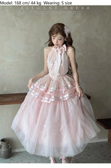 Urtto - Moonlight Dance - Elegant Lolita Halter-neck JSK Dress in Ballet Style