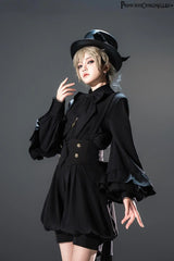 Princess Chronicles - Doll - Black Ouji Lolita Shirt with Removable Large Bow Tie