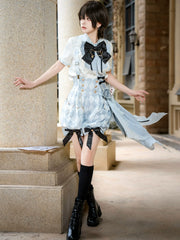 Your Princess - Alice in Time - Checkered Ouji Lolita Suit With Card & Rabbit Accents