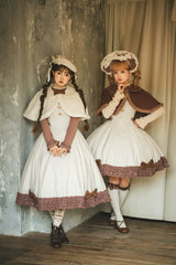 Miss Point - Classical Chocolate - Winter Classic Lolita Cape with Sweet Perter-pan Collar