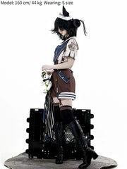 Designer's Gift - Voyager's Daily - Ouji Lolita Suspender Shorts Set with Shirt & Trailing