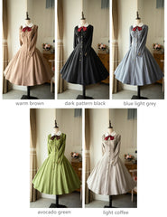 Forest Wardrobe - Winter Lolita Classic Front Open Stripe OP