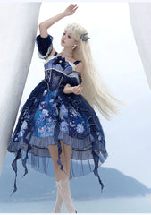 YingLuoFu - Original Elegant Lolita Blue Lolita JSK