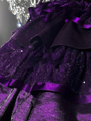 Silent Manor - Purple Gothic Lolita JSK with Built-in Soft Fishbone