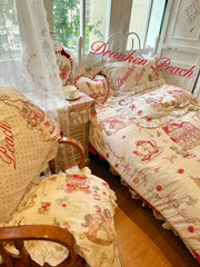 Drunke - Small Apple - Sweet Retro Print Lolita 4-Piece/3-Piece Bedding Set