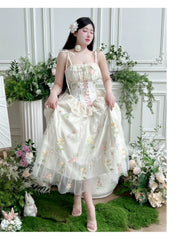 Diamond Honey - Spring Bouquet - Sweet Lolita JSK Dress Fairy-like Embroidered Mesh Dress