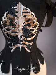 Lingxi Lolita - Bone island Gothic Lolita Corset Goth Blouse Skirt Set