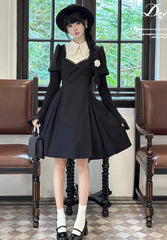 Mengfuzi - Gothic Lolita OP Dress Nun Style Fishbone Skirt