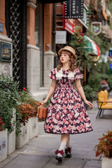 Strawberry Witch - Strawberry Stamp - Sweet Lolita OP Short Sleeve Lolita Dress