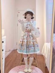 Walnut Museum - Toy Anniversary - Kawaii Lolita Dress Suit Bear Print JSK and Salopette