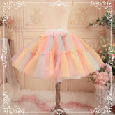 Aurora&Ariel - Rainbow Colorful Lolita Petticoat | 17" (43cm), Cotton Lining