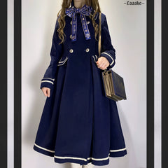 Unideer - Galaxy Traveler - Classic School Lolita Overcoat with Detachable Cape and Bow