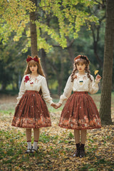 Miss Point - Chubby Fox in the Forest - Sweet Lolita Shirt Embroidered Collar Customized Blouse